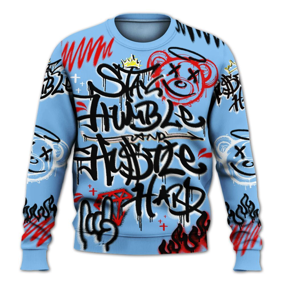 Sweatshirt To Match University Blue 5s - Humble Drip Streetwear Graffity All Over Print