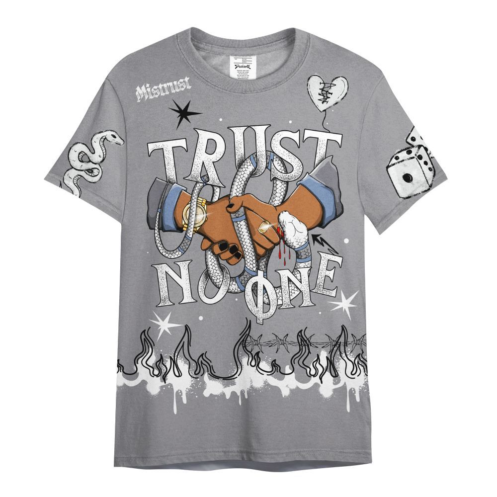 Shirt To Match Cement Grey 11s - Trust No One Snake-Bite Doodle Crayon All Over Print