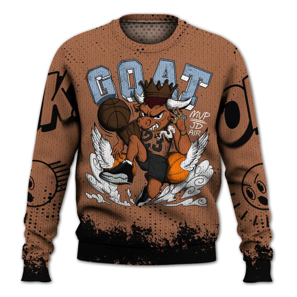 Sweater To Match Air Foamposite Metallic Copper - FlightMan Number 23 G.O.A.T Graphic