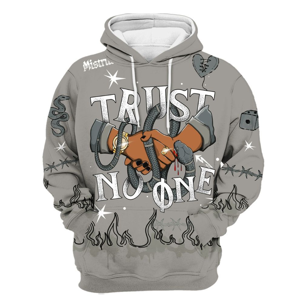 Hoodie To Match Cool Grey 9s - Trust No One Snake-Bite Doodle Crayon All Over Print