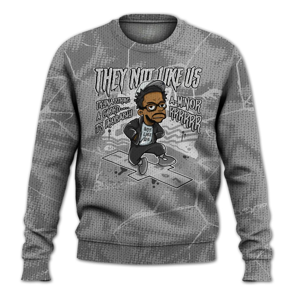 Knitted Sweater To Match Black Wolf Grey 12s - Hopscotch Dislike Us Graphic Crack