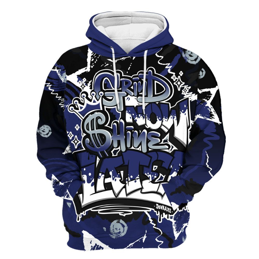 Hoodie To Match Midnight Navy 11s - Grind Shine Later Drip All Over Print