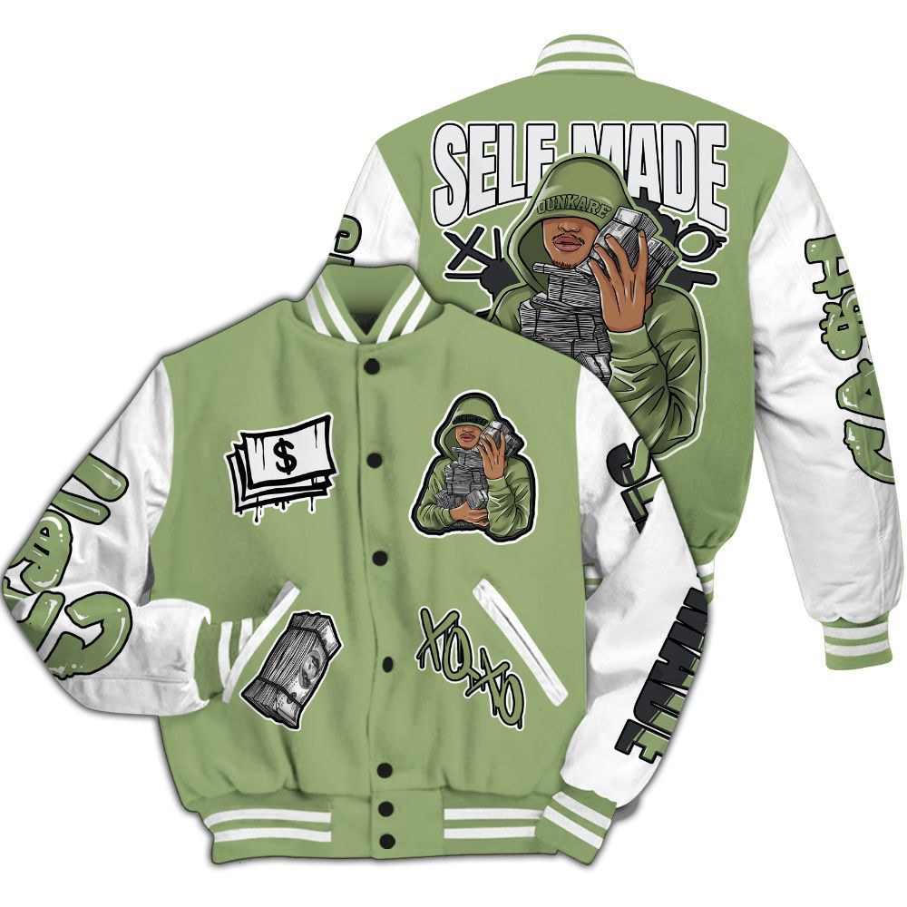 Varsity Jacket To Match Oil Green 4s - Selfmade Unique All Over Print