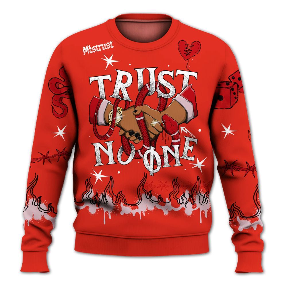 Sweatshirt To Match Air Force 1 Low GS Valentine's Day - Trust No One Snake-Bite Doodle Crayon All Over Print