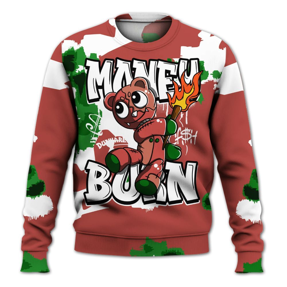 Sweatshirt To Match Dune Red 13s - Money Burn Retro All Over Print
