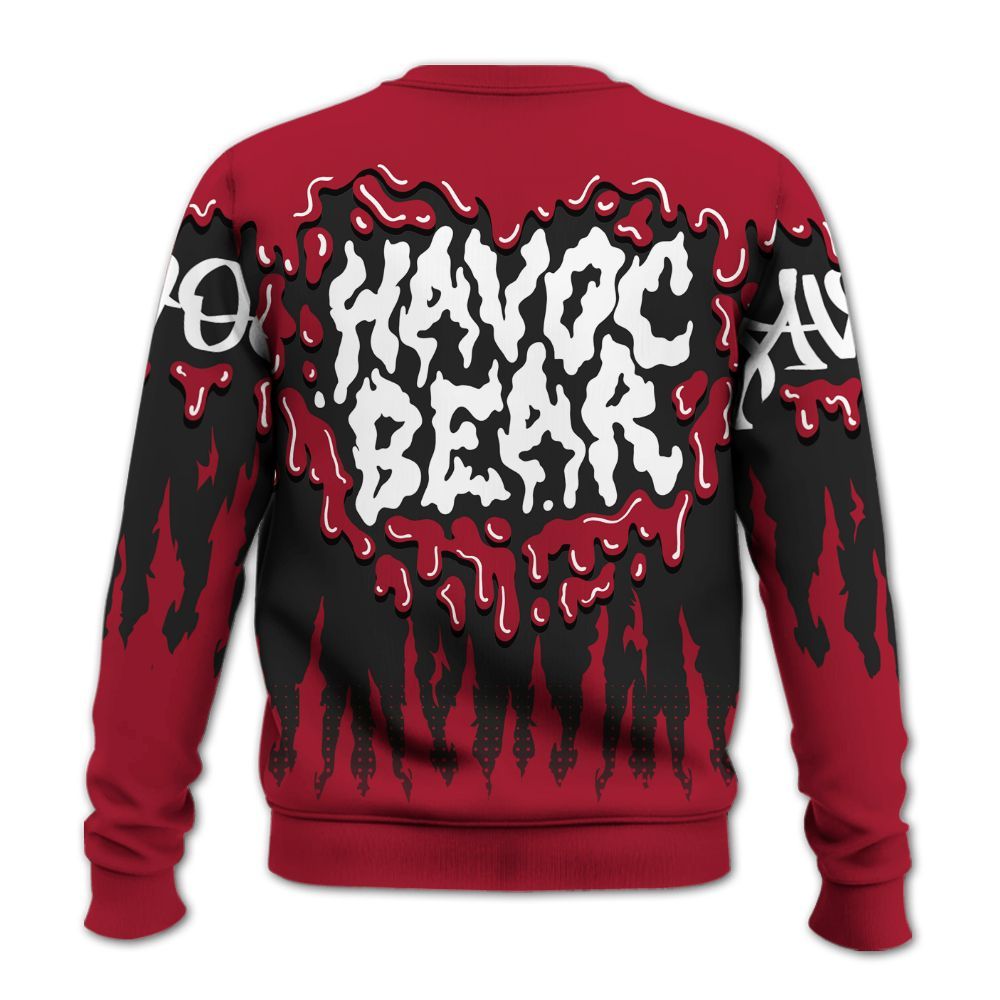 Sweatshirt To Match High OG Black Toe Reimagined 1s - Havok Bear Dripping All Over Print