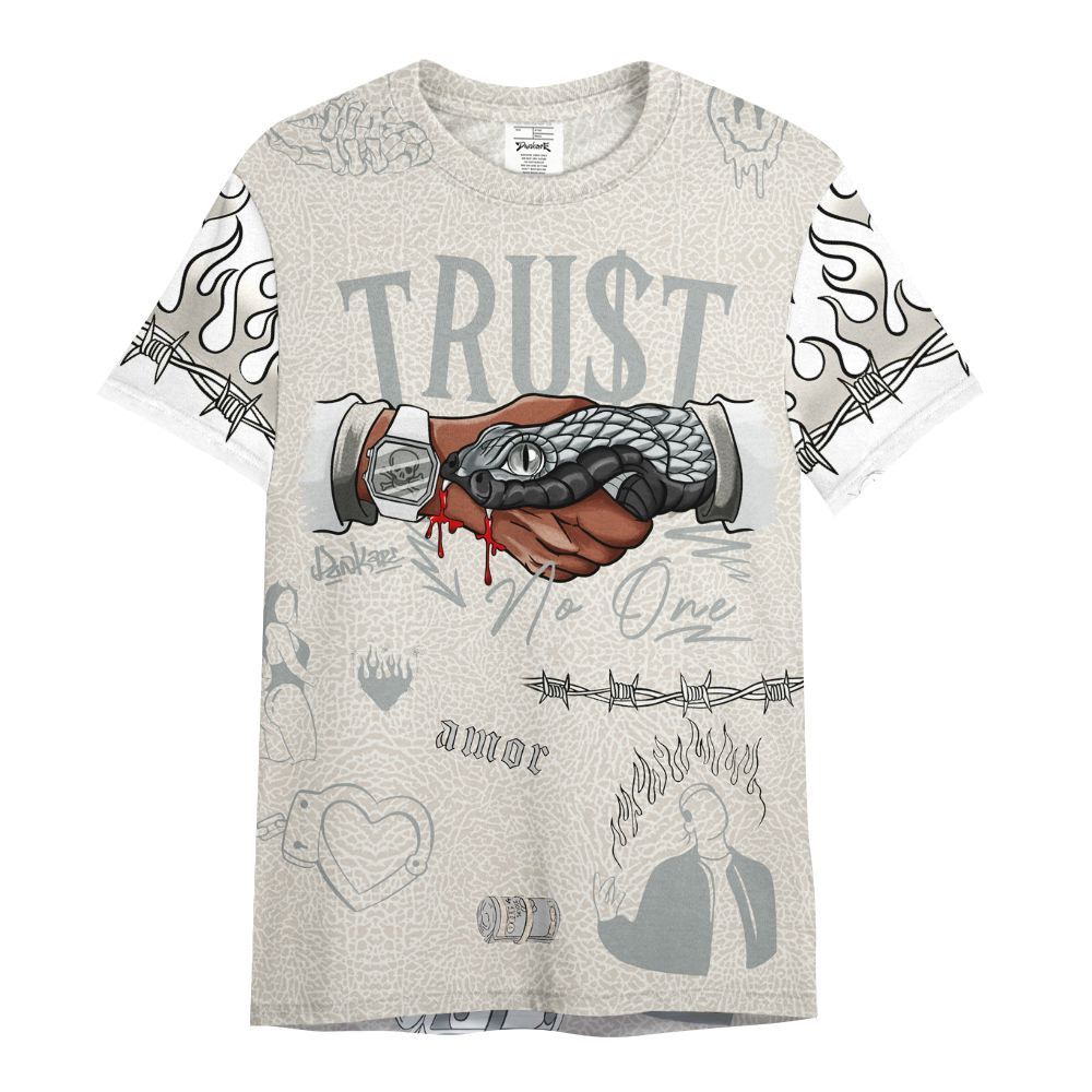 Shirt To Match Retro Pure Money 3s - Snake Trust No One All Over Print