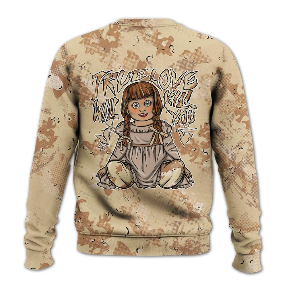 Sweatshirt To Match Desert Camo 3s - Genuine Loves Bear Heart Grunge All Over Print