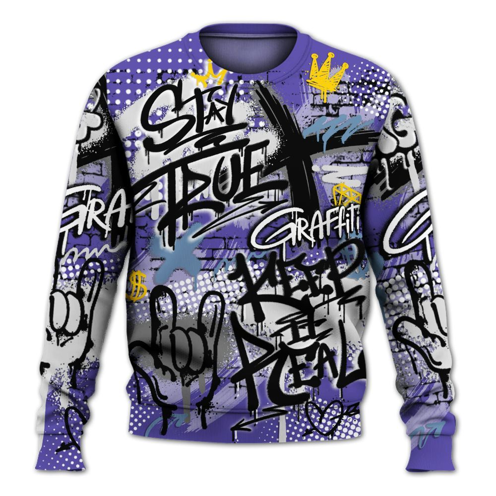 Sweatshirt To Match Retro Concord 5s - True It Real Graffiti Streetwear All Over Print