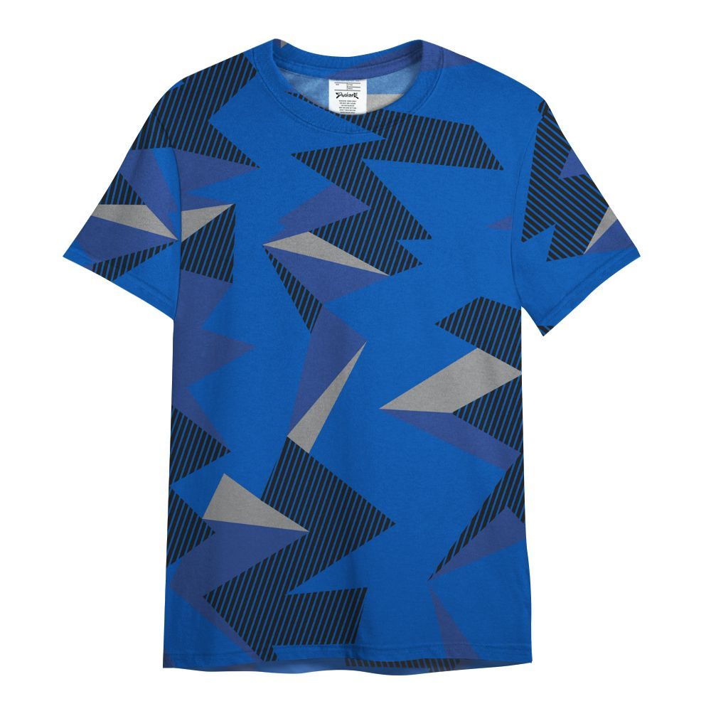 Shirt To Match Racer Blue 5s - Geometric Camouflage Pattern All Over Print