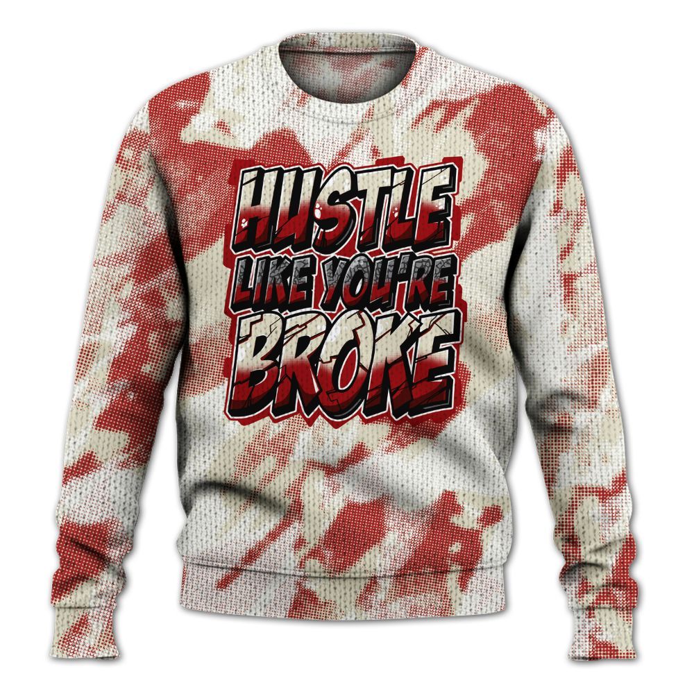 Knitted Sweater To Match Cement Grey 3s - Hustles Like Broke Abstract