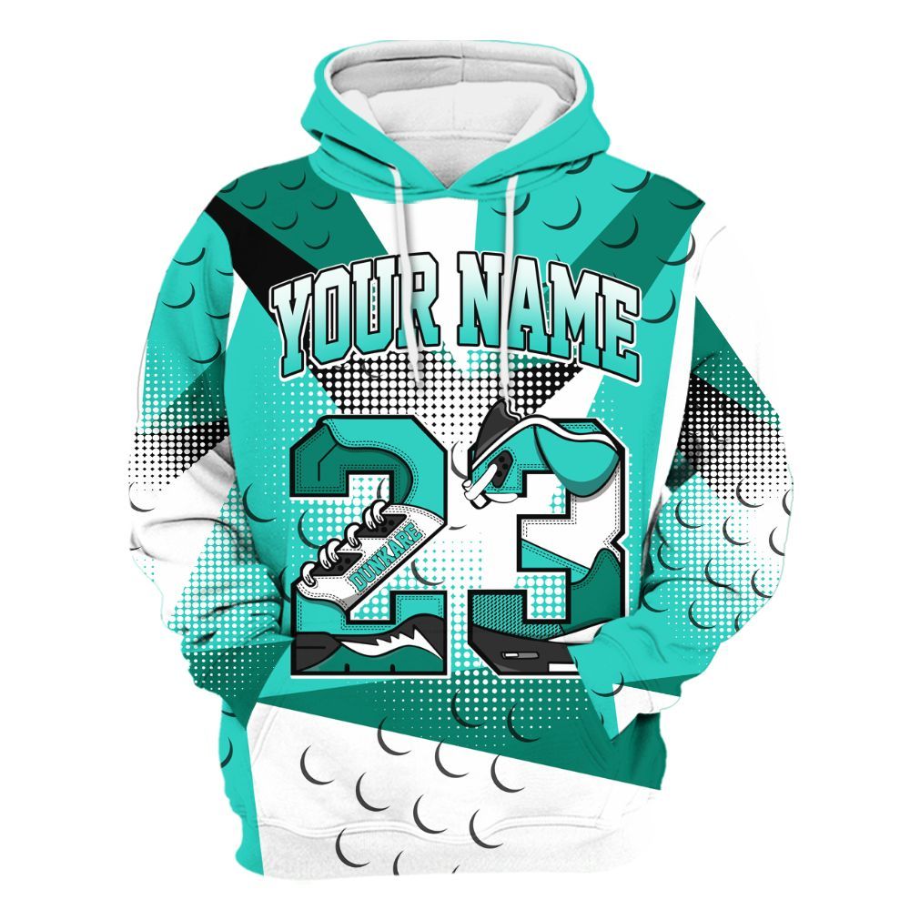 Hoodie To Match Dunk Low Clear Jade - Poly Custom Name Number 23 5s All Over Print