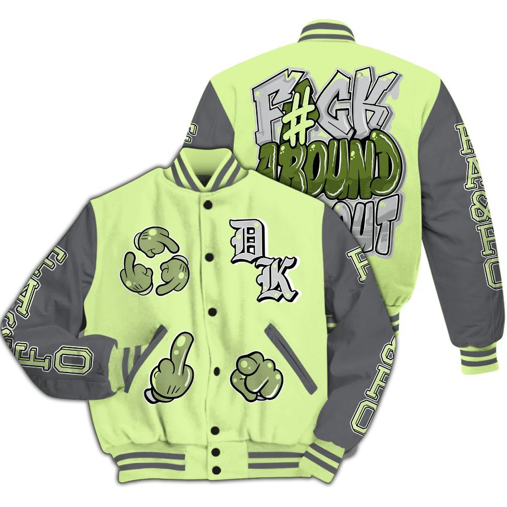 Varsity Jacket To Match Smoke Grey Volt TR 1s - F Around Find Out Graphic All Over Print