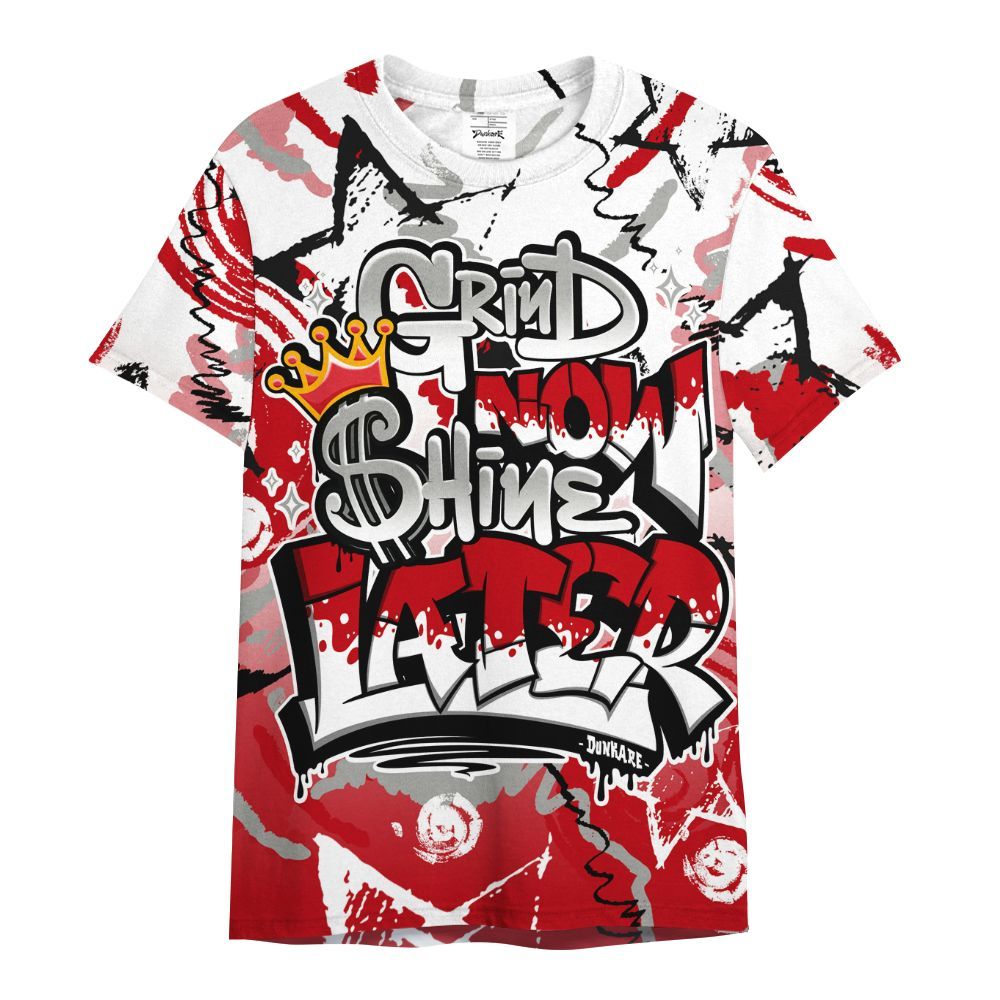 Shirt To Match Air Griffey Max Gray Reds 1s - Grind Shine Later Drip All Over Print