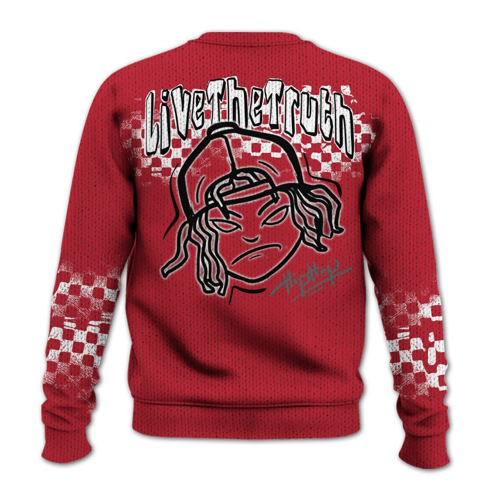 Knitted Sweater To Match Red Flint 13s - Feel Life Street Style