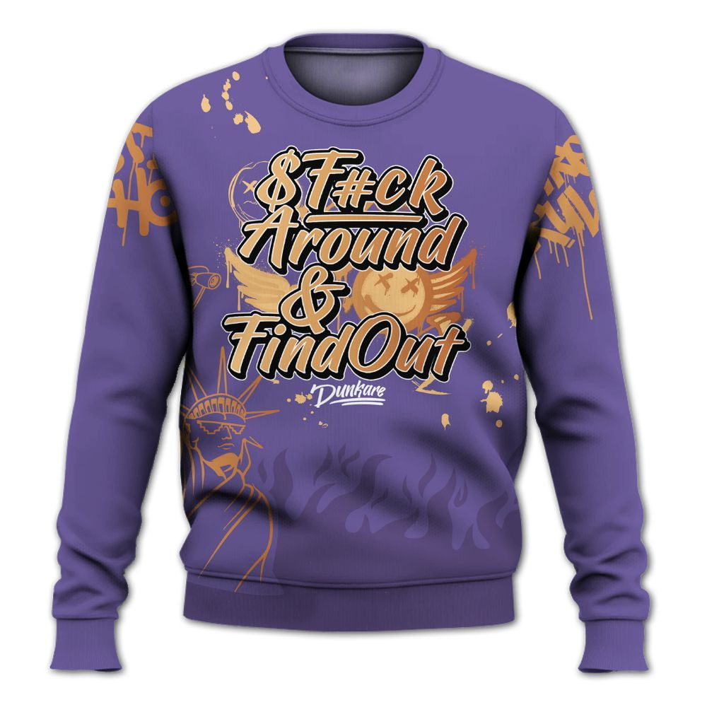 Sweatshirt To Match Book Sunset 1s - Graphic Fck Around Find Out All Over Print