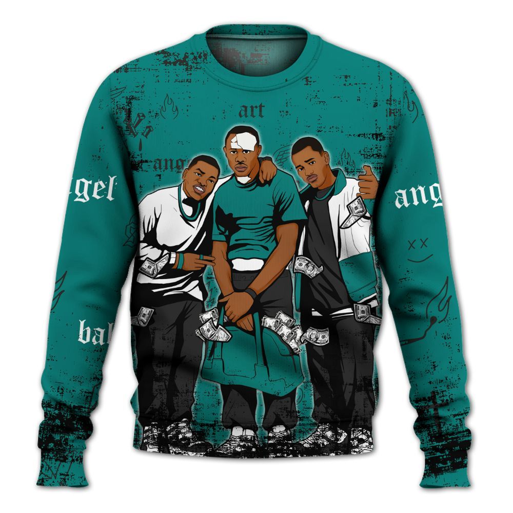 Sweatshirt To Match Griffey Max 1 Freshwater - Paid In Full Money All Over Print