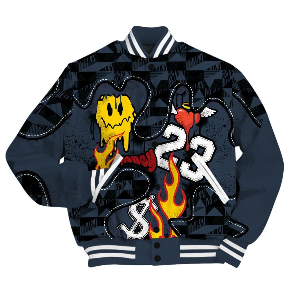 Varsity Jacket To Match Retro Olympic 6s - 23 Smile Burning Heart All Over Print