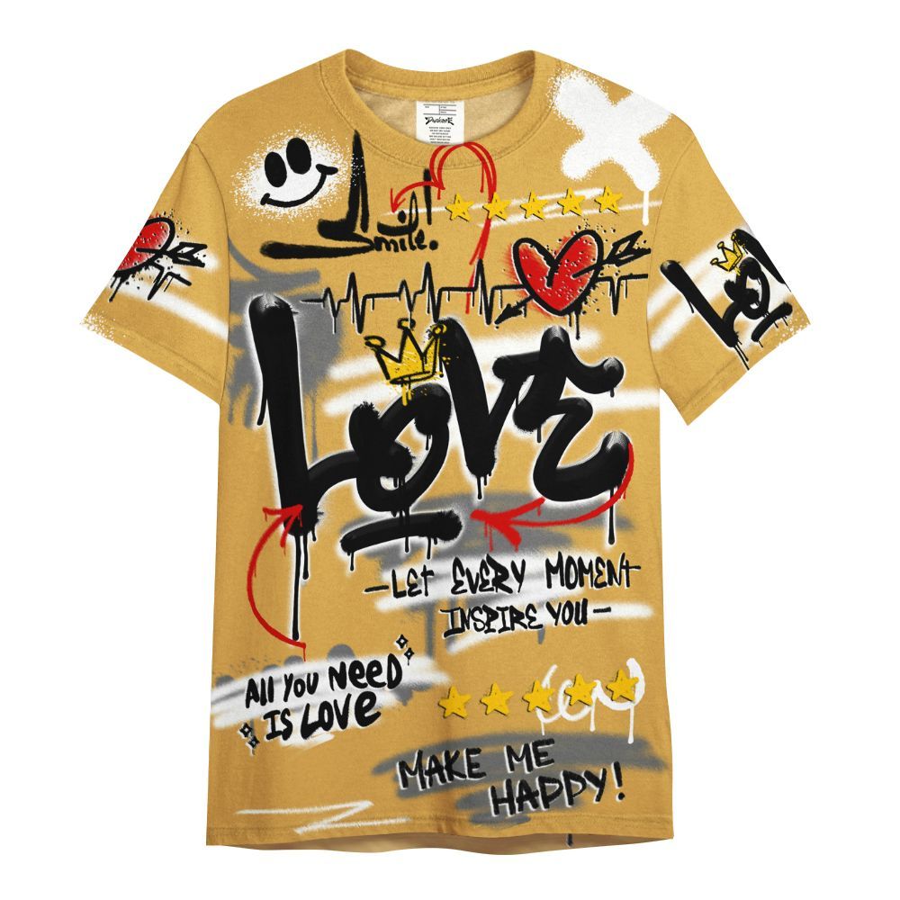 Shirt To Match Low OG Rookie Of The Year 1s - Happy Love Beats Graffiti Streetwear All Over Print