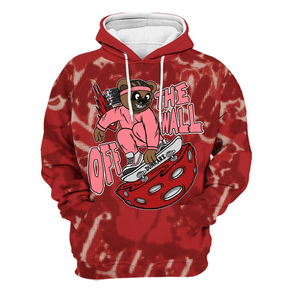 Hoodie To Match Red Taxi 12s - Quirky Bear Street All Over Print