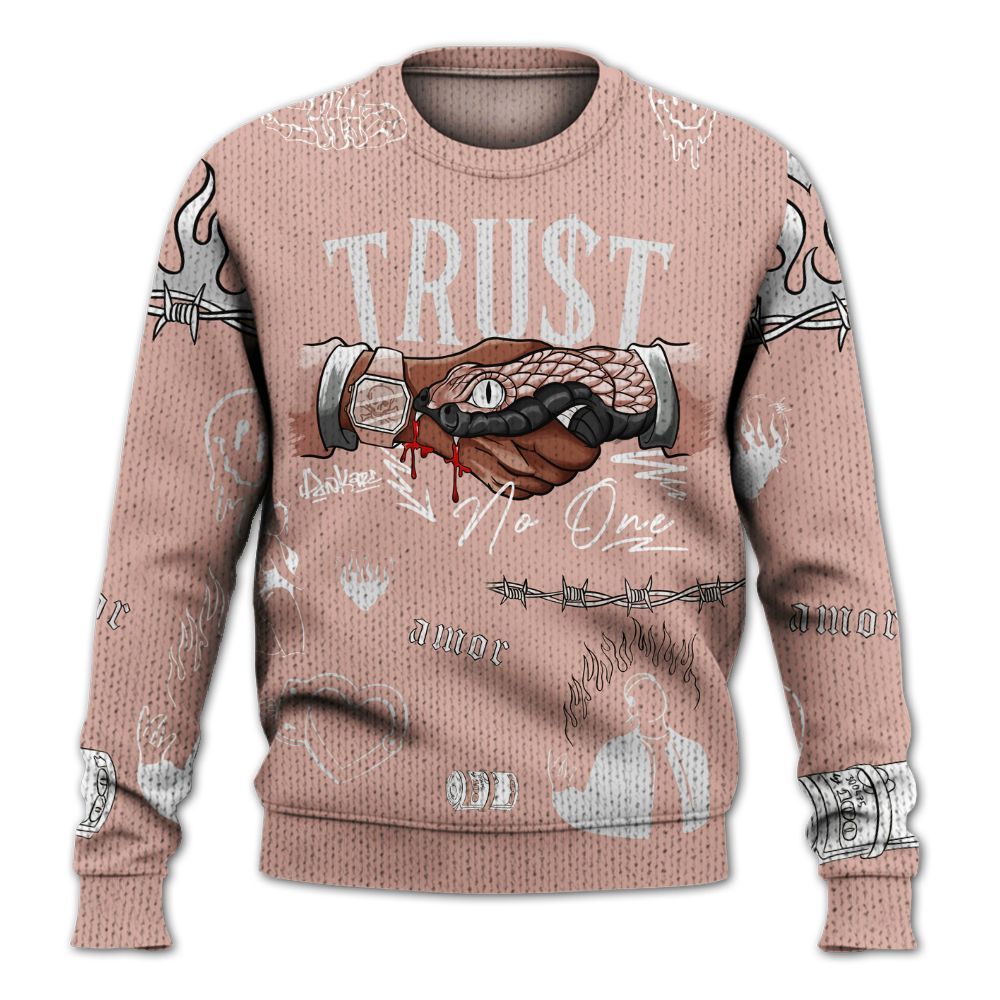 Knitted Sweater To Match Dunk Low Pink Velvet - Snake Trust No One