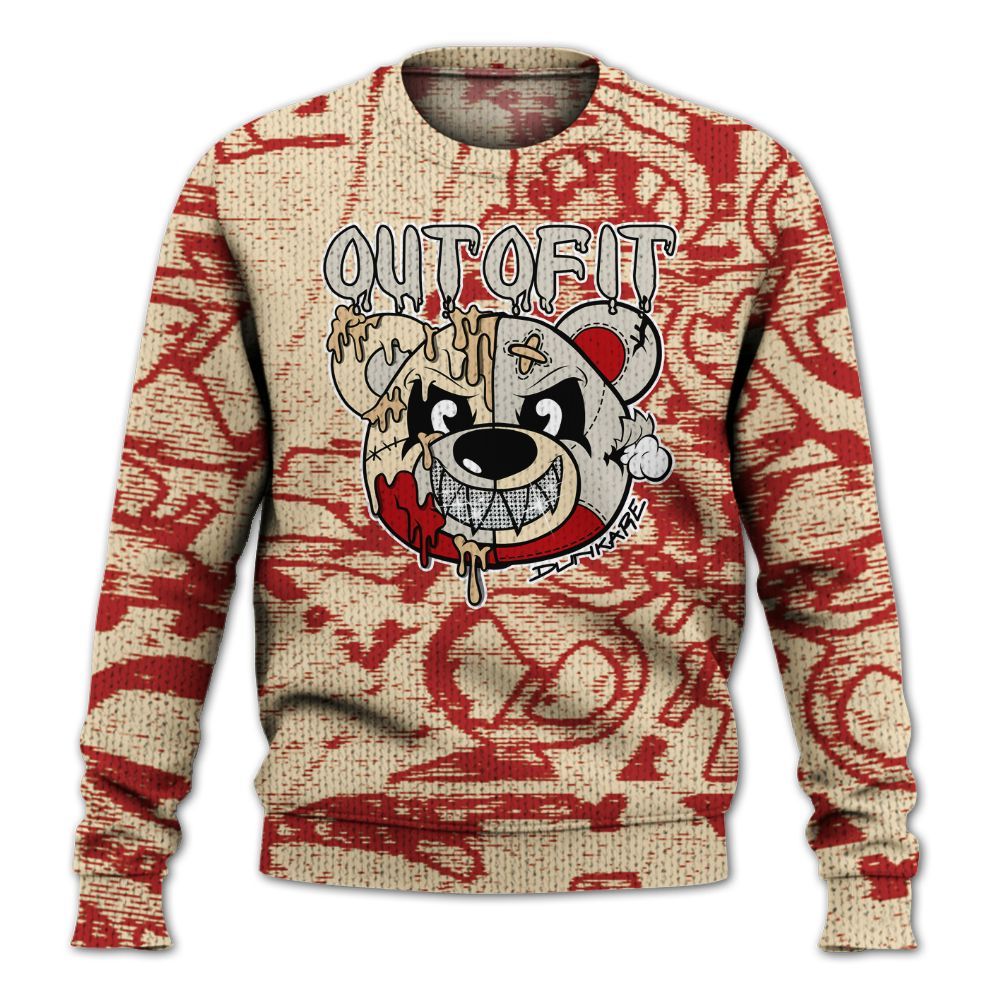 Knitted Sweater To Match Dunk Low Strawberry Waffle - Out Of It Bear Avant-Garde