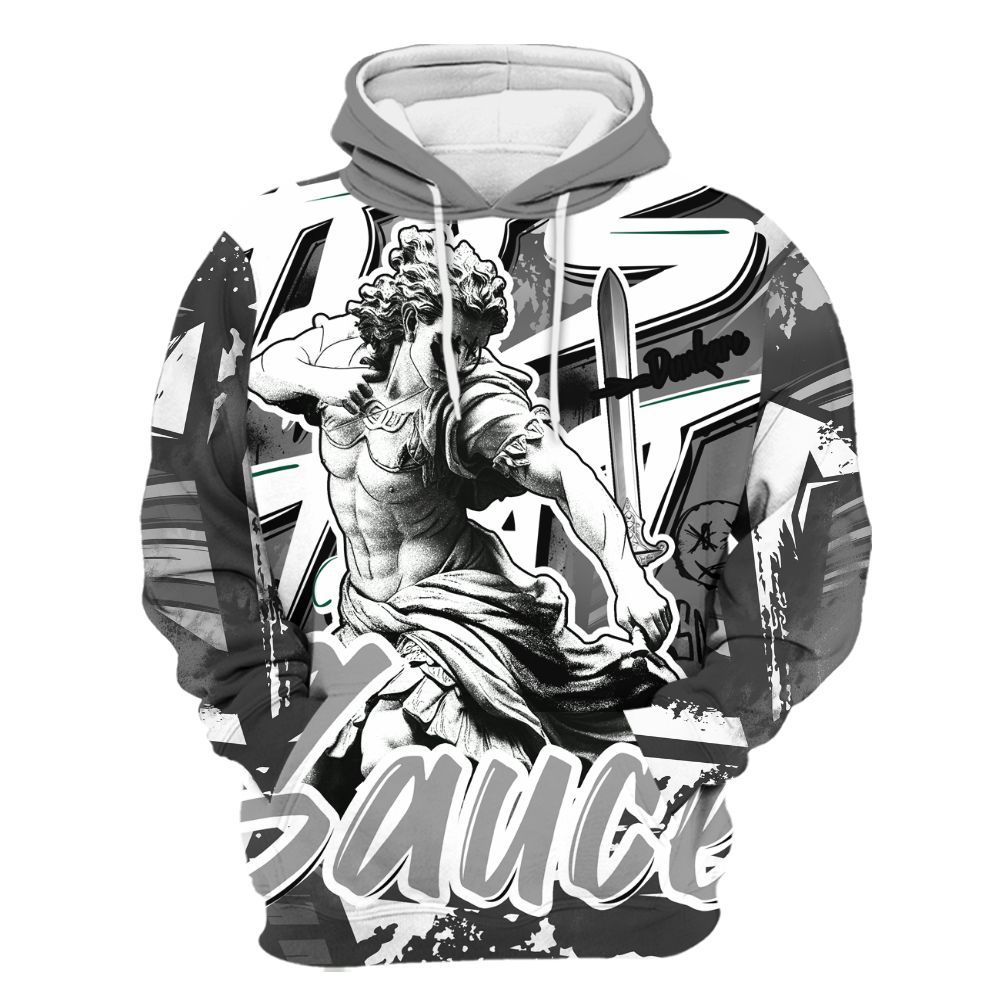 Hoodie To Match Black Wolf Grey 12s - This That Sauce Retro All Over Print