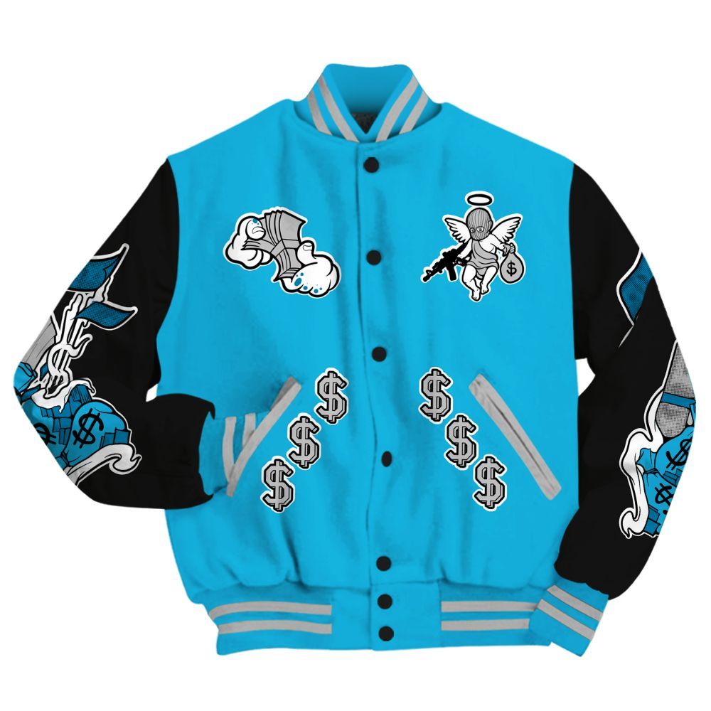Varsity Jacket To Match Black University Blue 2026 14s - Ones Move In Silence Graphic All Over Print