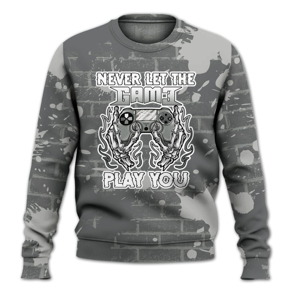 Sweatshirt To Match Retro Wet Cement 4s - PlayGame Skull Brick All Over Print