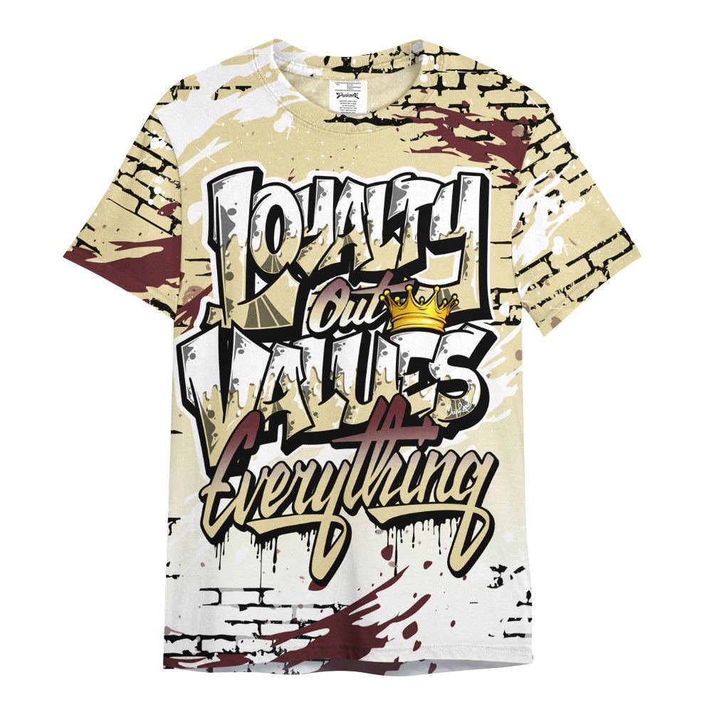 Shirt To Match Women Phantom 12s - Values Of Loyalty Drip All Over Print