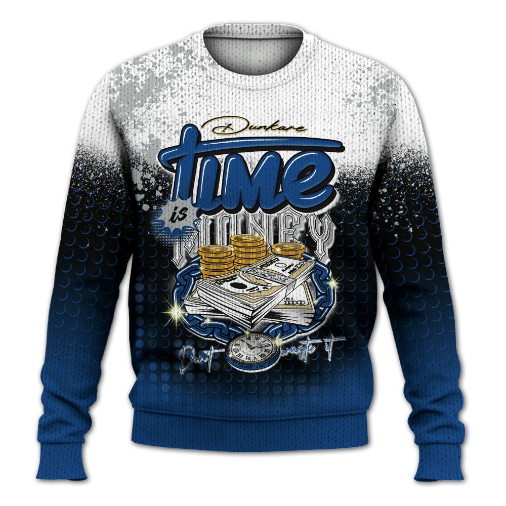 Knitted Sweater To Match Air Ship Royal Blue - Halftone Time Is Money