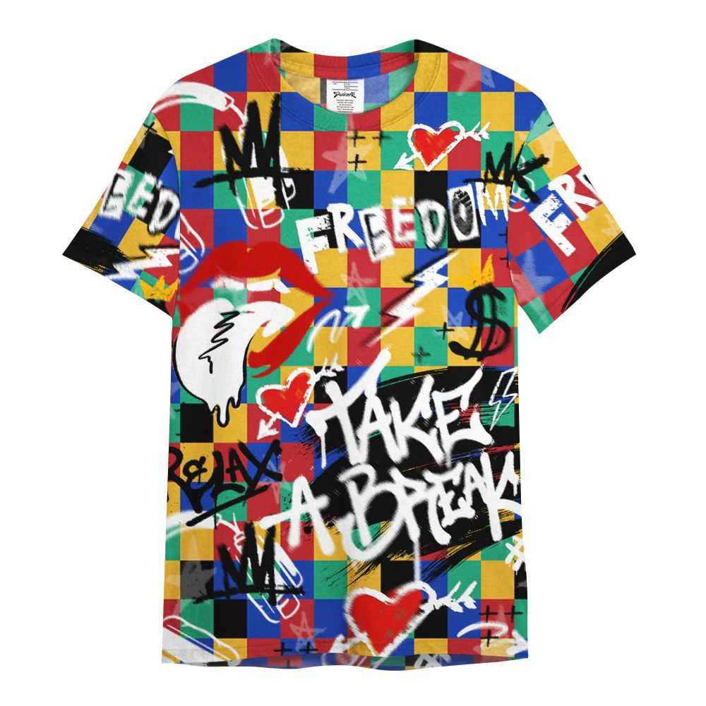 Shirt To Match Air Rainbow Weave - Take Break Freedom Graffiti Streetwear All Over Print