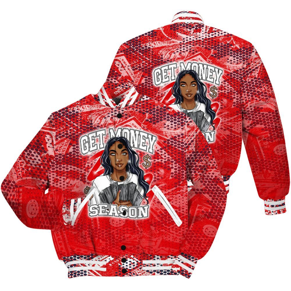 Varsity Jacket To Match Low OG Howard Bison 1s Shirt - Get Moneys Season Banknote All Over Print