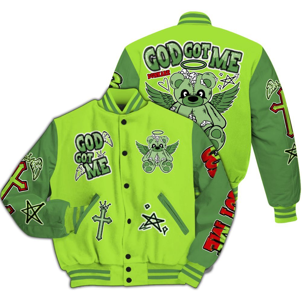 Varsity Jacket To Match Kobe 6 SE Grinch - Gods Guides Me Bear All Over Print