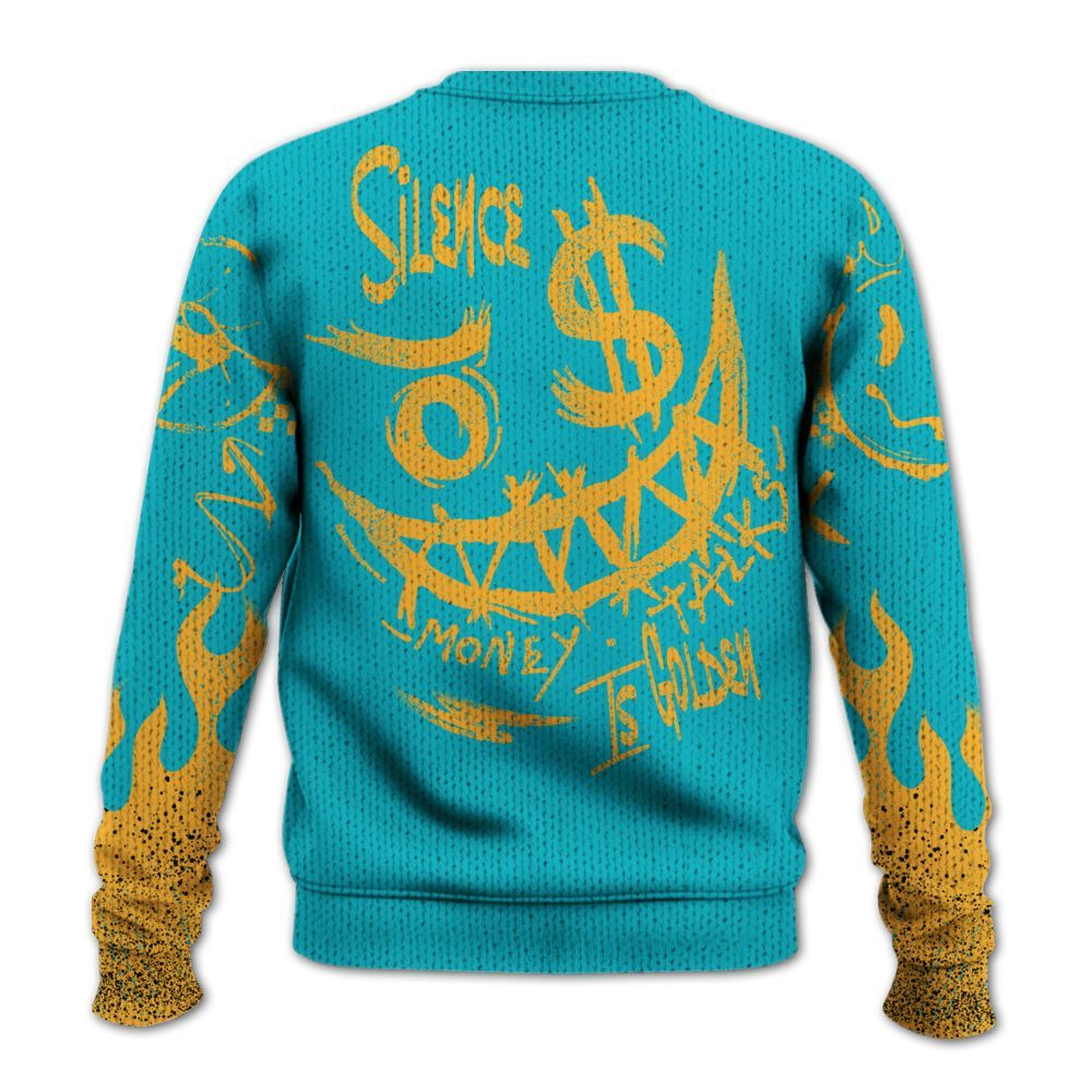 Knitted Sweater To Match Retro Aqua 5s - Mouth Burning Street Style