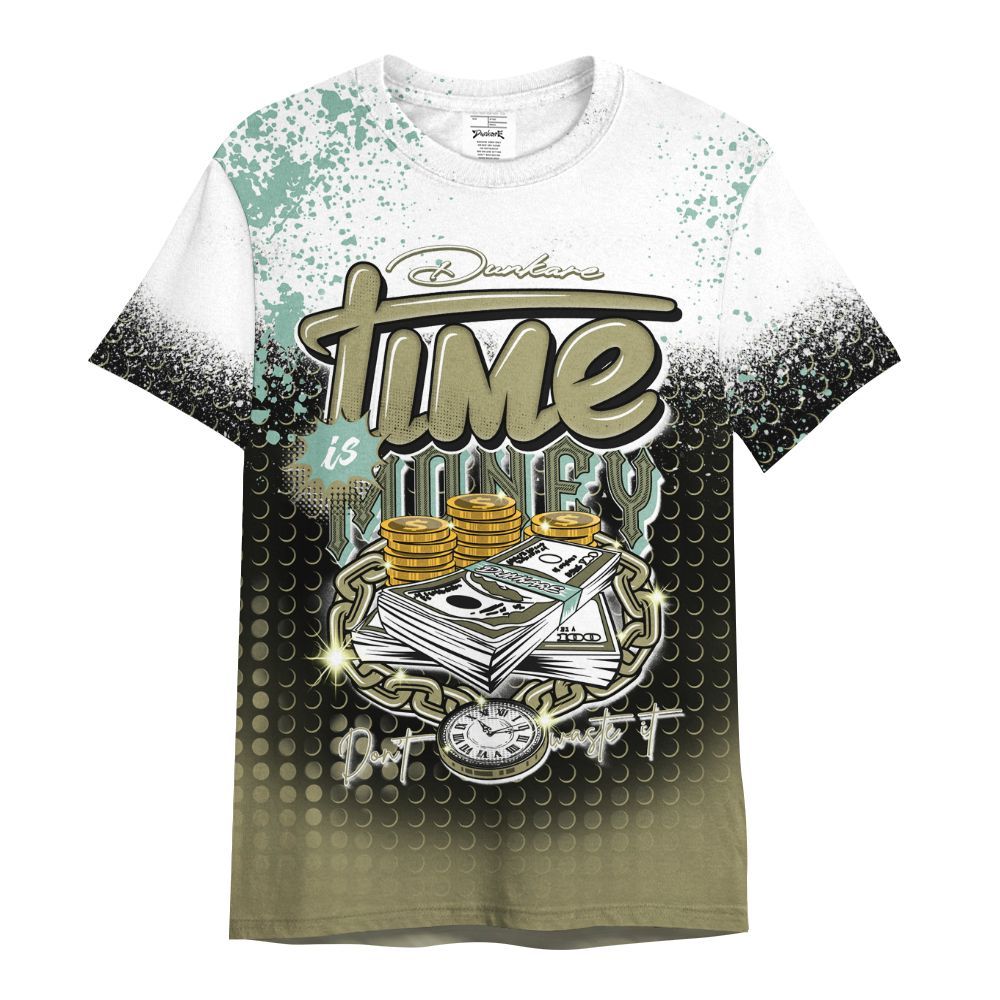Shirt To Match Dunk Low Suede Olive Aura - Halftone Time Is Money All Over Print