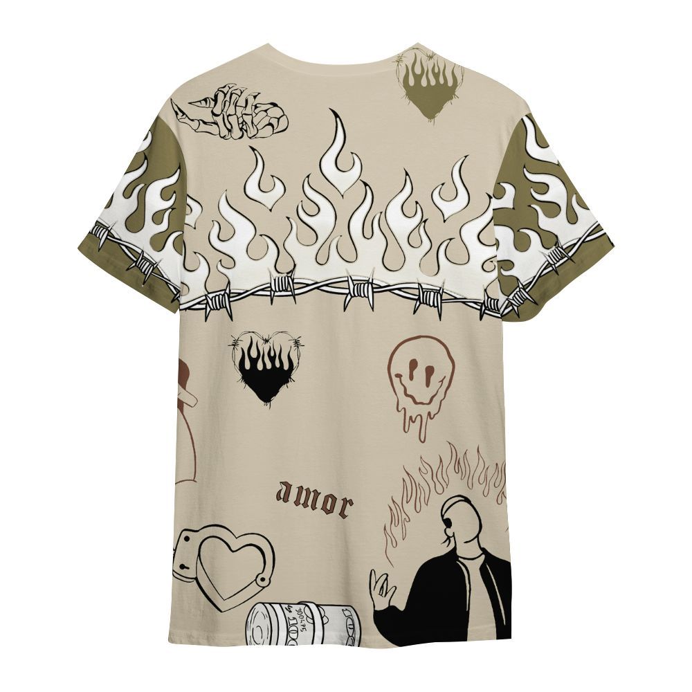 Shirt To Match Sail Neutral Olive 6s - Snake Trust No One All Over Print