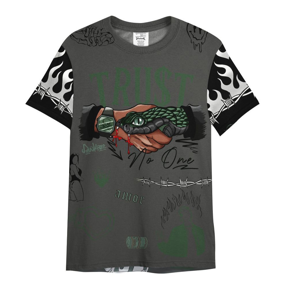 Shirt To Match Dunk Low Skateboards Black - Snake Trust No One All Over Print
