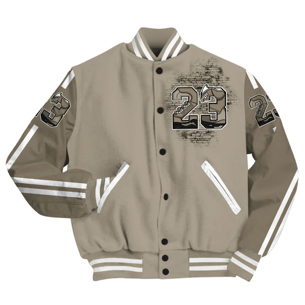 Varsity Jacket To Match High OG Khaki 1s - Custom Name Number 23 5s All Over Print