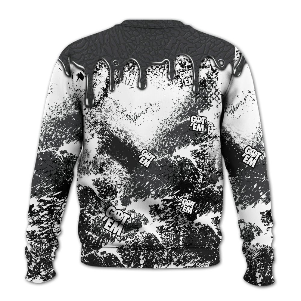 Sweatshirt To Match Black Cat 3s - Dripping 23 Drip All Over Print