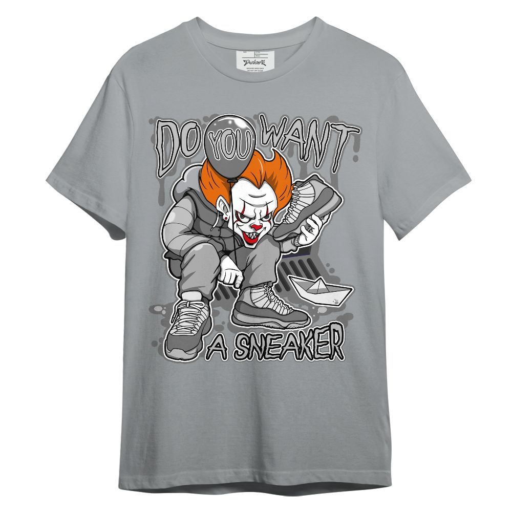 Shirt To Match Wolf Grey 12s - Clown Scary Sneakers Halloween Graphic Unisex Shirt