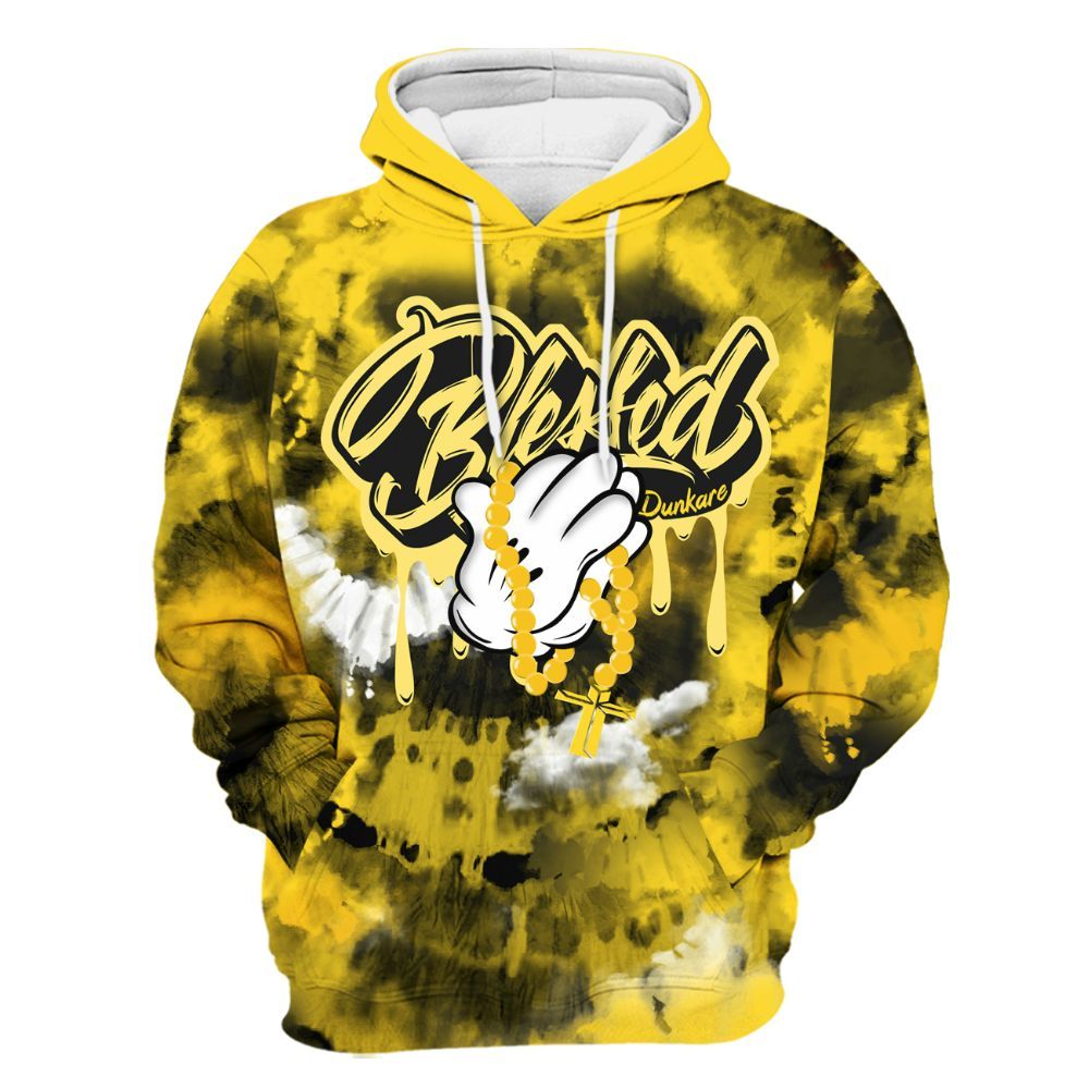 Hoodie To Match Retro Thunder 4s - God Blessed Tie Dye All Over Print