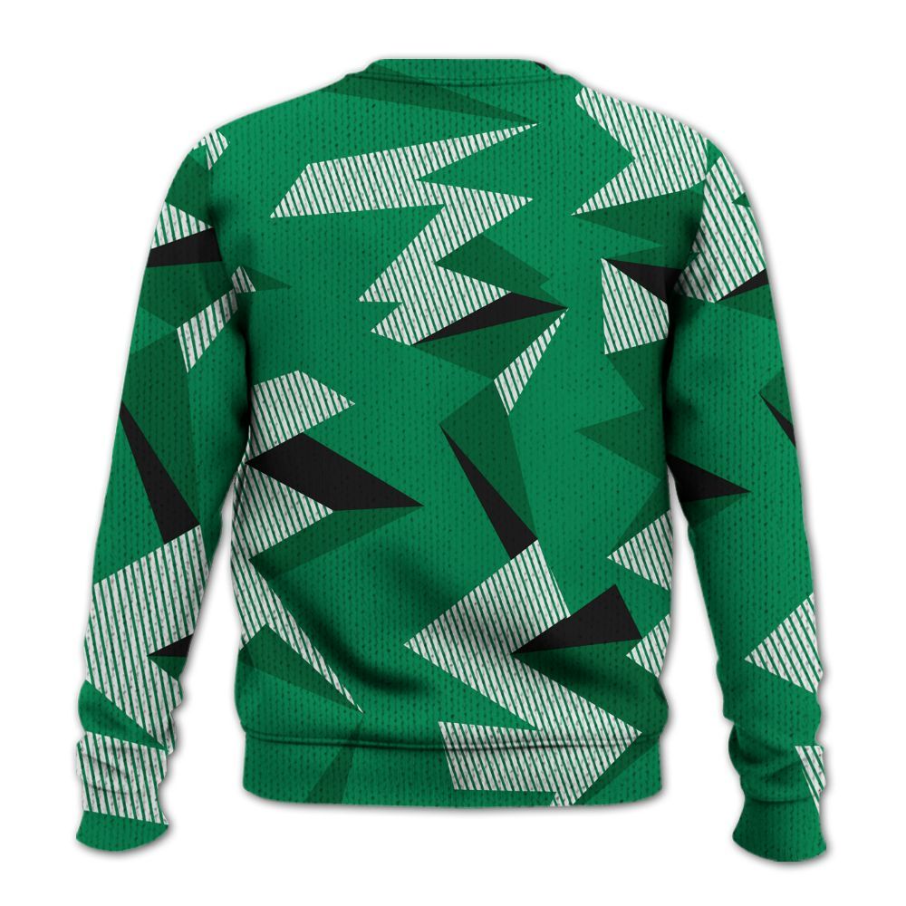 Knitted Sweater To Match Mid Lucky Green 1s - Geometric Camouflage Pattern