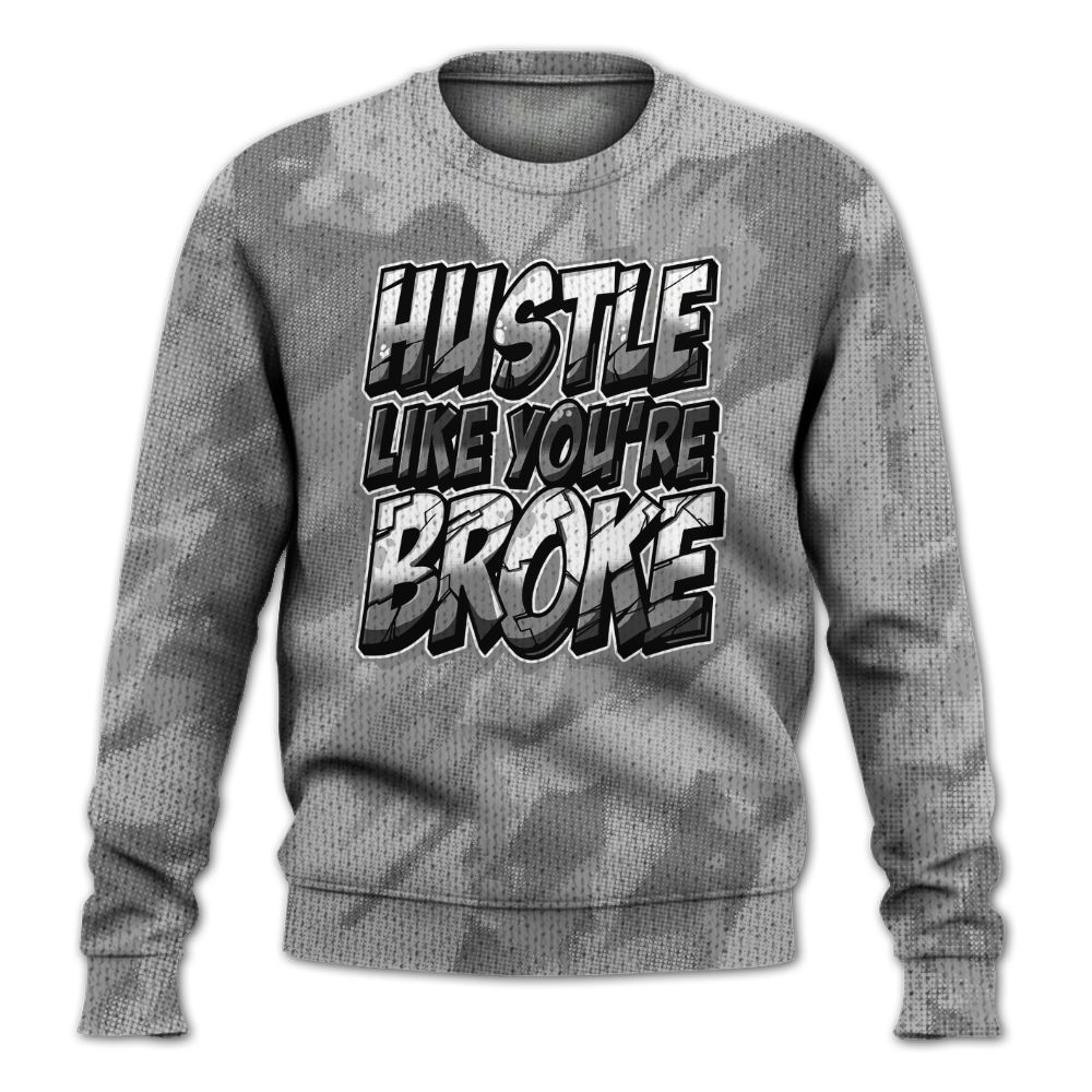 Knitted Sweater To Match Black Wolf Grey 12s - Hustles Like Broke Abstract
