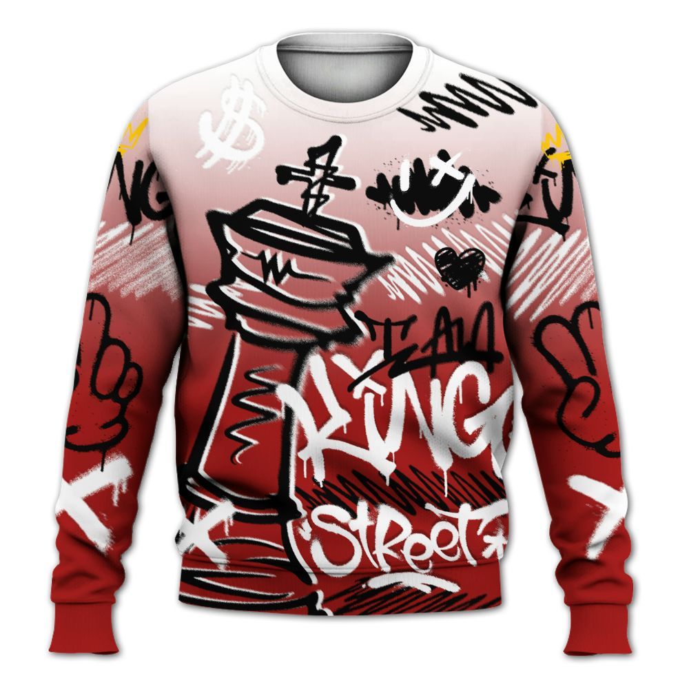 Sweatshirt To Match Red Taxi 12s - Street King Chess Streetwear All Over Print