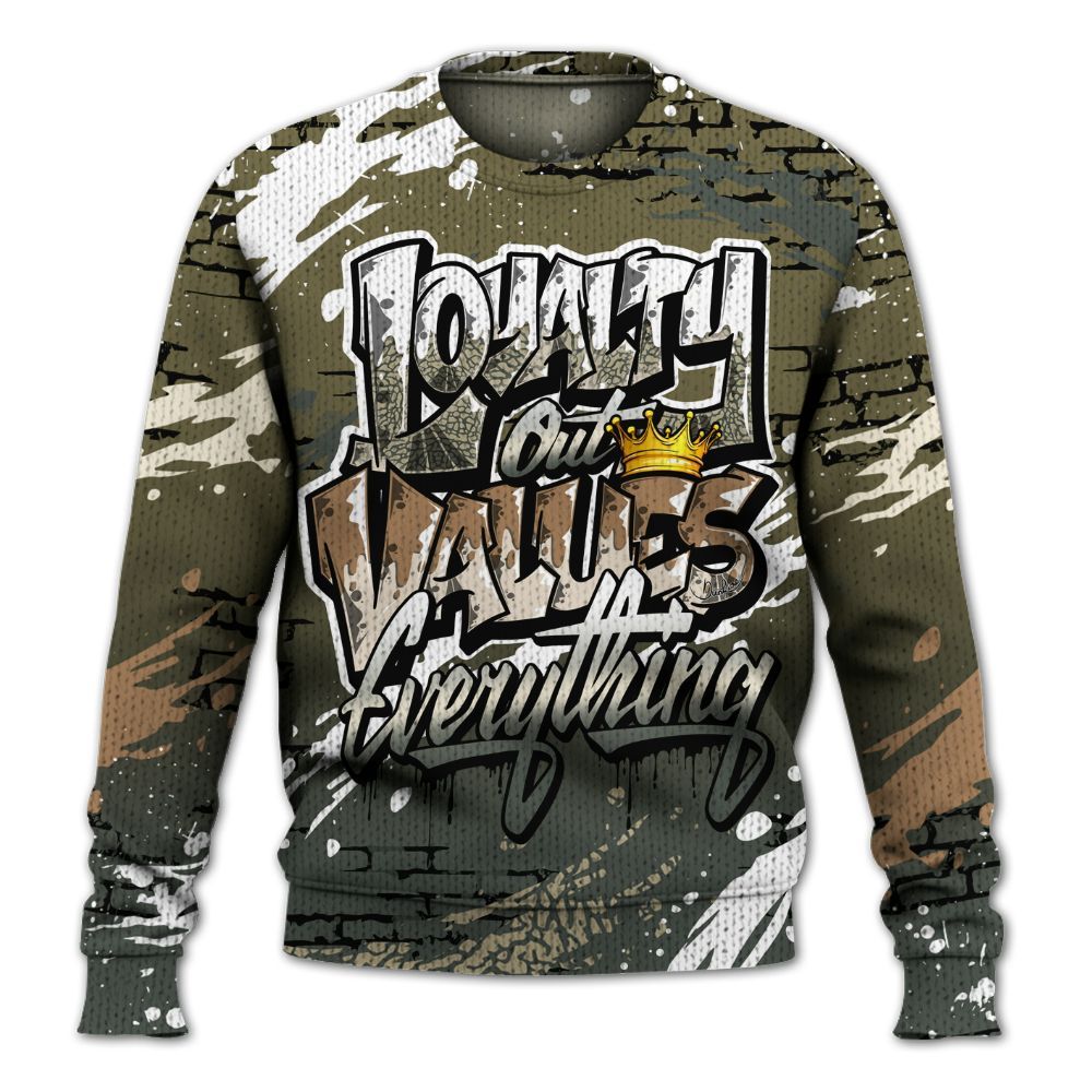 Sweater To Match Retro Family Affair 3s - Values Of Loyalty Drip Graphic