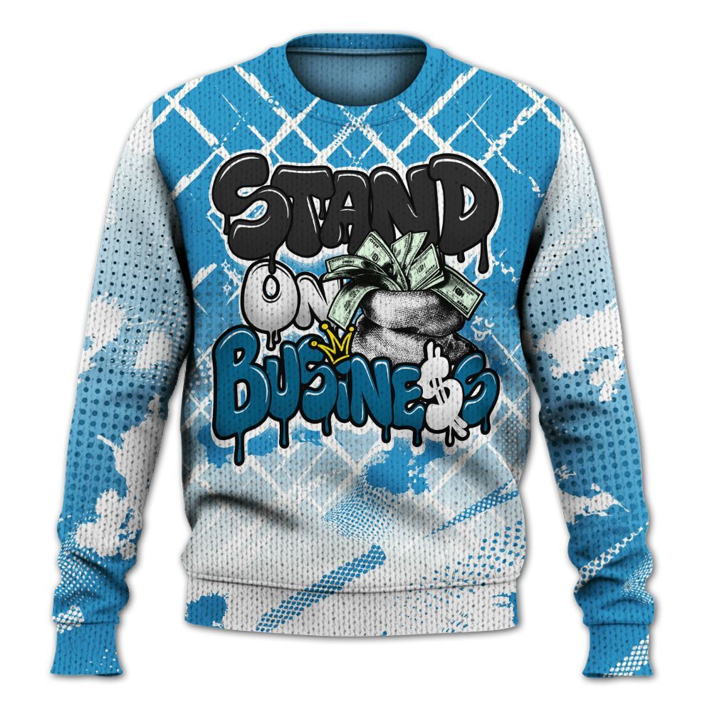 Knitted Sweater To Match Powder Blue 9s - Halftone Stand Business Dripping