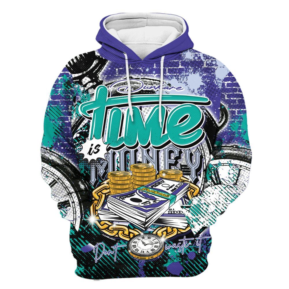 Hoodie To Match Retro Grape 5s - Dirty Time Is Money All Over Print