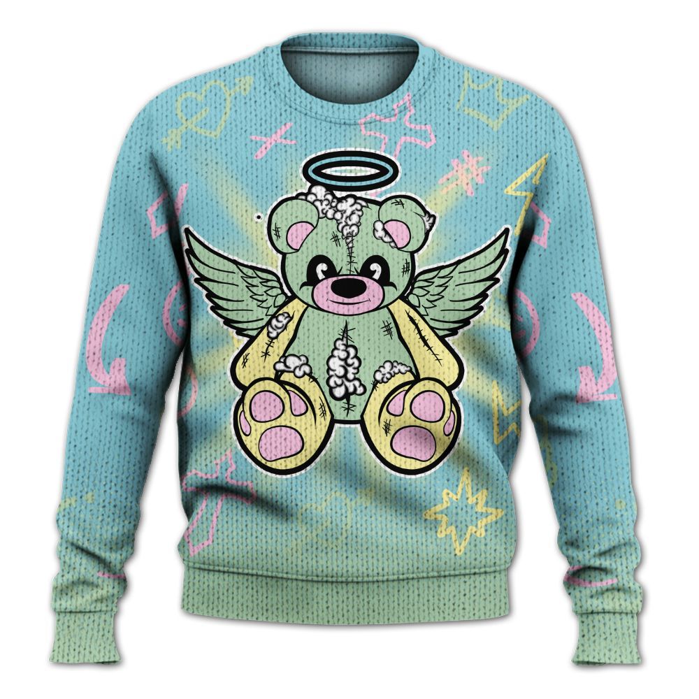 Knitted Sweater To Match SB Dunk Low Visty - Gods Guides Me Bear Graphics