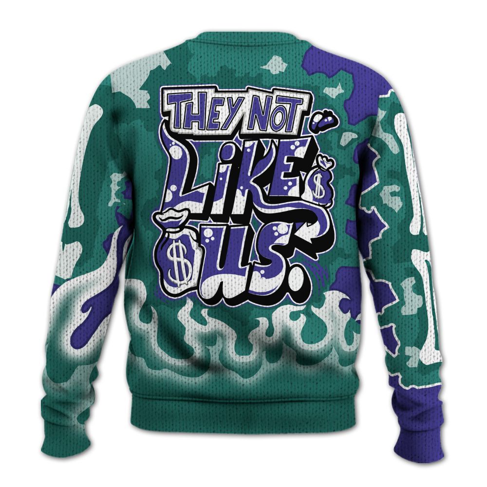 Sweater To Match Retro Grape 5s - Dislike Us Burning Custom Name Graphic